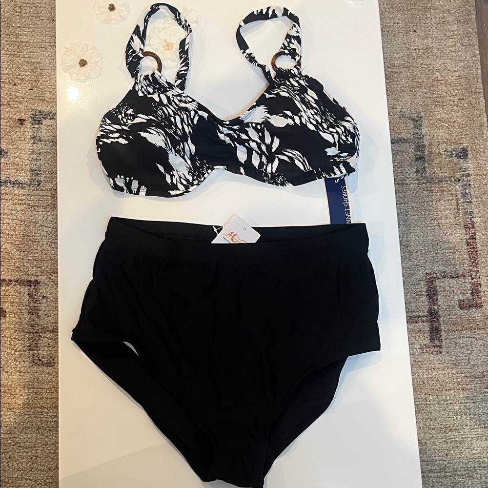 Stylish Black and White Bikini Set
